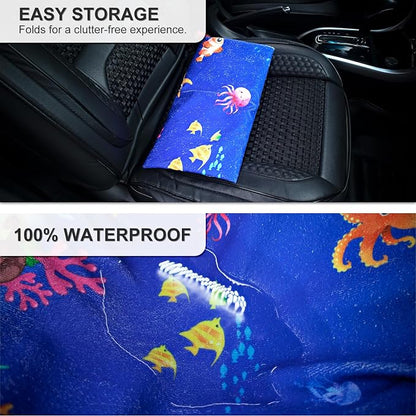 Waterproof Sweating Car Seat Cover for Post Gym Workout, Running, Swimming, Beach and Hiking, Universal Fit Non-Slip Bucket Seat Protector for Cars SUV Trucks, Machine Washable (Ocean) - Image 2