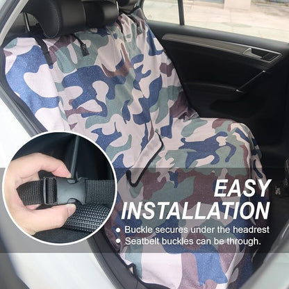 Sweat Towel Car Seat Cover Protector Front Seats for Gym Workout, Running, Swimming, Beach and Hiking, Waterproof Universal Seat Cover for Car, Trucks, Van & SUV (1, Camouflage, Rear Seat) - Image 5