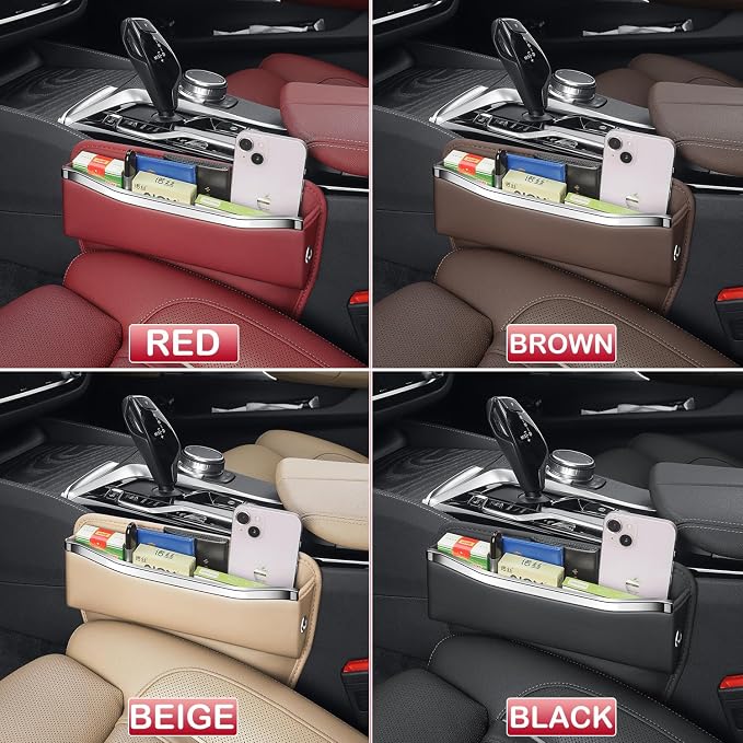 HOLDCY Car Seat Gap Filler Organizer - Leather Console Side Pocket Seat Storage - Stylish and Practical Car Accessories for Cars,SUV,Truck (Beige - 2 Pack) - Image 8