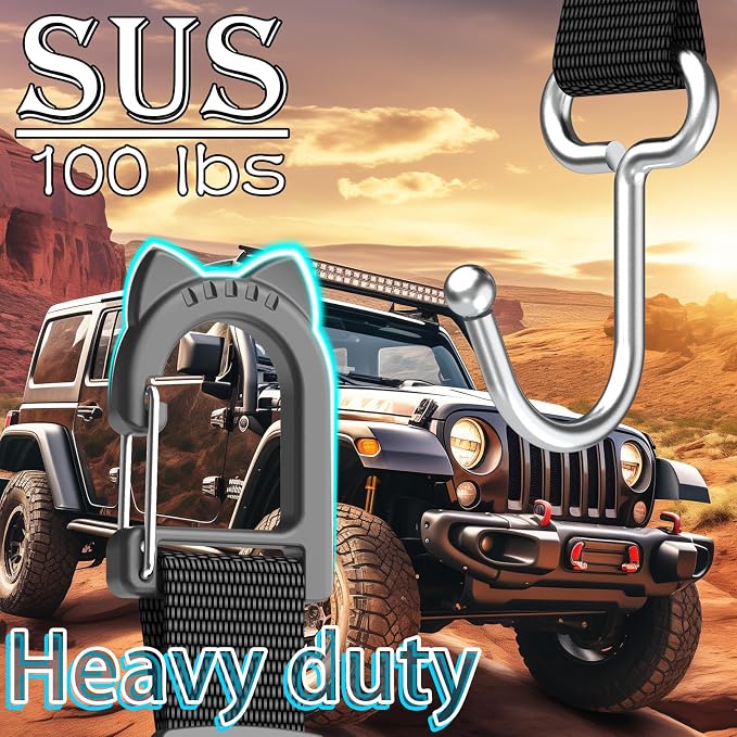 Car Seat Headrest Hooks, 4-Pack | Heavy Duty Metal, For Purses, Handbags & Grocery Bags, Universal Car Storage Organizer, Fits Most Vehicles - Image 5