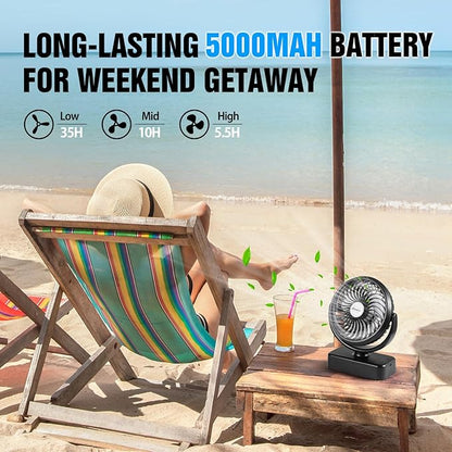 AMACOOL Portable Camping Fan with LED Lantern- 40H Work Time Rechargeable | Battery Operated Fan with Hanging Hook for Tent Car RV Hurricane Emergency Outages Survival Kit Camping Essentials Gear - Image 4