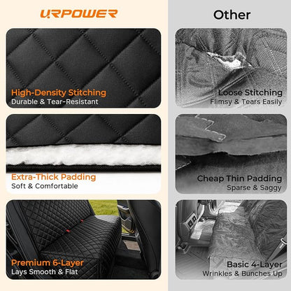 URPOWER Dog Car Seat Cover for Back Seat, Waterproof Car Seat Protector | Non-Slip, Scratch-Resistant, Machine-Washable 600D Oxford Fabric Rear Bench Seat Cover for Compact Cars and Small SUVs - Image 5
