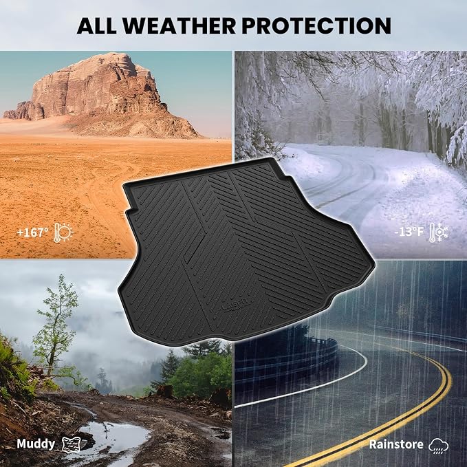 LASFIT Cargo Mat for Hyundai Elantra 2021-2026 / Elantra N 2022-2026 | All Weather TPE Custom Fit Cargo Trunk Mat Accessories, Black - Image 5