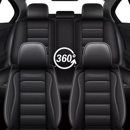 IKABEVEM Car Seat Covers Fit for Nissan Altima 2010-2025 2026 : Full Set Luxury Leather Automotive Seat Covers, Car Seat Protector(5 Seats, Black) - Image 9