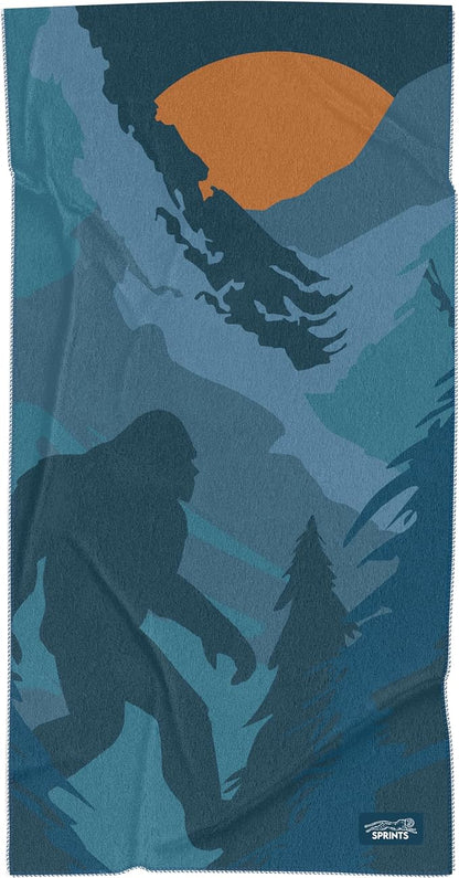 Sprints Athletic Running Towel, Full-Sized, Car Seat Cover - Performance Microfiber (Sasquatch Habitat) - Image 2
