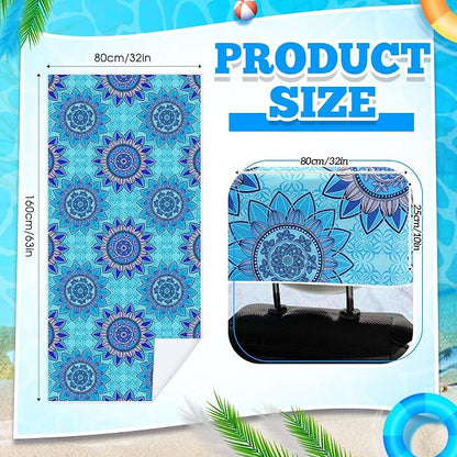 Hahafelt 2 Pack Car Seat Towel Cover with Storage Bag, Blue Mandala | 63 x 32 in Car Towel Seat Cover Non Slip Waterproof, Gym Workout Swimming Running, Machine Washable Sweat Absorbent Protector - Image 2