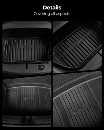 3W Cargo Liner Fit for 2024 2025 2026 Tesla Model 3 Highland,Trunk Mat Set | Frunk Rear Liners, Custom Fit, TPE, All Weather Waterproof, Model 3 Accessories, Black, Over 10 Years Lifespan - Image 9