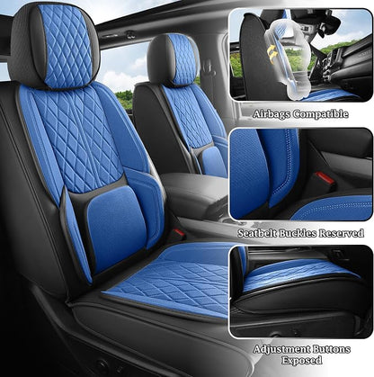 Car Seat Cover Custom Fit for Dodge Ram 1500 2500 3500 2009-2026 Faux Leather Seat Cover Set Compatible with Crew Quad Regular Cab Pickup Truck Cushions (Black Redline, Full Set, Flat Rear) - Image 3