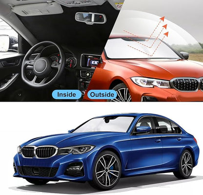 Front Windshield Sun Shade Foldable Car Front Window Sun Shade Windshield Shade Custom Fit for 2013-2018 BMW F30/F31/F80/M3 Block UV Rays Accessories Heat Keep Cooler - Image 5