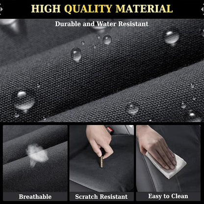 Coverado Front Seat Covers, Waterproof Canvas Seat Protector for Car Seat Cushions for Kids & Dogs, Compatible with 2015-2024 Ford F150 & 2017-2024 Ford F250 F350 F450(Black, 2PCS) - Image 4
