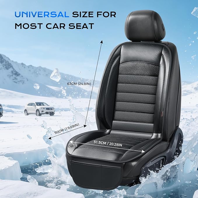 Coverado Cooling Car Seat Cushion, Ventilated Seat Cover with 2 Turbo Fans, Cooling Car Seat Covers Cooled Seat Pad Universal Fit for Most Car SUV Truck, Black - Image 8