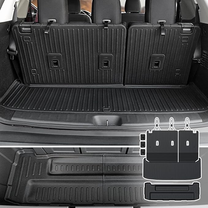 Cargo Mat for Nissan Pathfinder 2022-2026 7/8 Seats Accessories | One-Piece Cargo Liner & Rear Seat Back Protector, Sub-Trunk Mat, All Weather TPE, Non Slip & Odorless, Quick Clean by JOULARISE