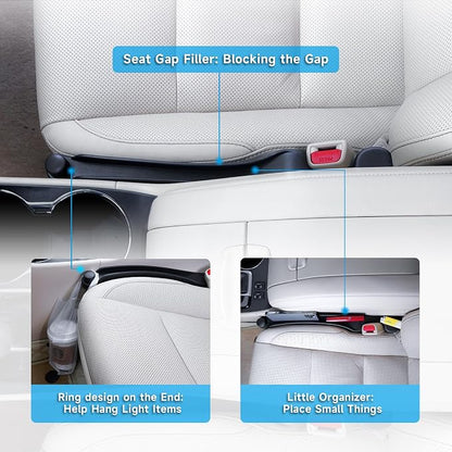 Givifive Car Seat Gap Filler Organizer Soft Foam 3IN1 Storage Slot & Hook | 2 Pack Seat Side Gap Filler Plug Universal Fit Interior Accessory for Car SUV Truck Seat & Console Gap Blocker (Narrow Black) - Image 3