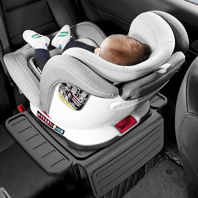 insefocc TPE Car Seat Protector for Child Car Seat, Waterproof Anti‑Slip No Imprints Car Seat Cover, Universal Booster Seat Protector for Baby & Pet, BPA‑Free Under Seat Car Mat（Black 2pc） - Image 3