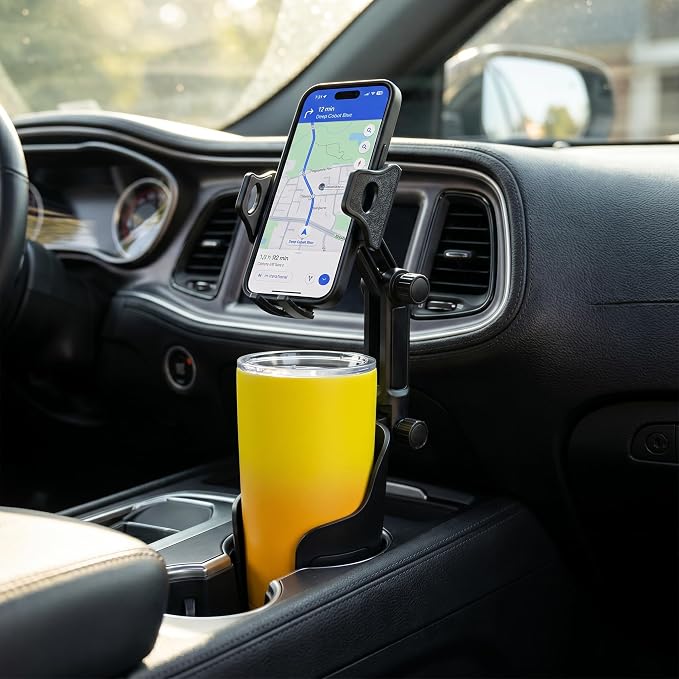 Cup Holder Phone Holder for Car, Car Phone Mount for Your Car | 360°Rotation Cell Phone Holder Mount for Car, Universal Cup Holder Phone Holder Compatible with iPhone & Smartphones - Image 7