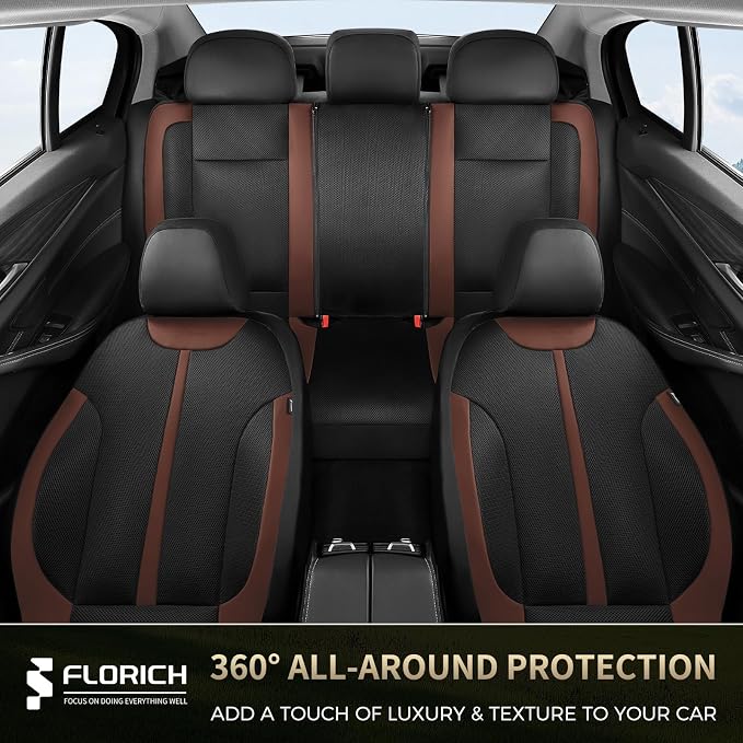 Seat Covers, Car Seat Covers Front Seat, Black&Coffee Seat Covers for Cars 2 Seats, Breathable Car Seat Protector, Front Car Seat Cushion, Automotive Seat Covers Universal Fit for Most Cars SUV Trucks - Image 7