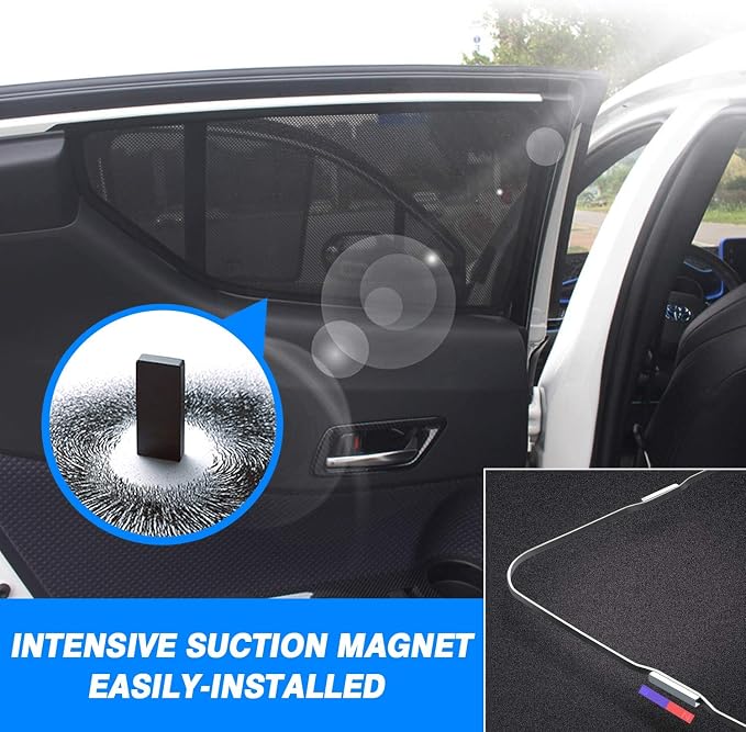 Cartist Car Window Shades for 2014-2020 Nissan Rogue Accessories (NOT for Rogue Sport), Side Rear Window Covers Sun Shade Breathable Magnetic Mesh Sunshade Protector UV Rays Privacy Protection 4PCS - Image 6