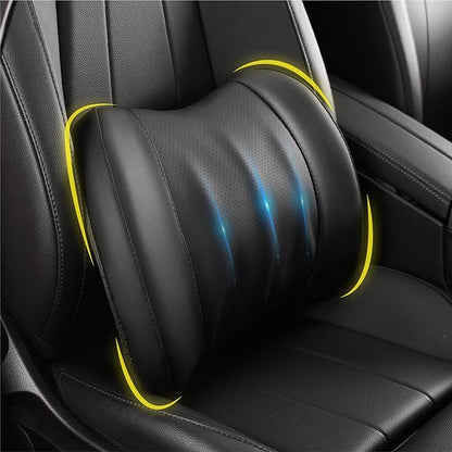 Lofty Aim Lumbar Support Pillow for Car, Car Seat Back Support for Driving | Memory Foam Car Lumbar Support for Driving Seat, Car Back Cushion, Adjustable Straps, Lower Back Pillow, PU Leather, Black by LoftyAim