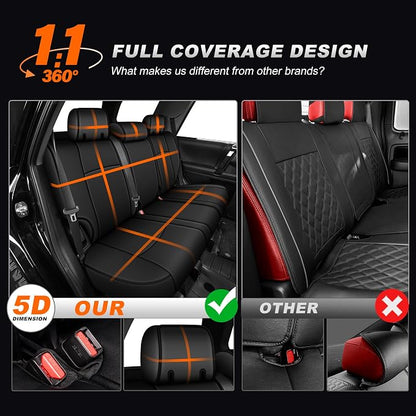 Custom Fit Seat Covers for Toyota 4Runner 2011-2024 5 Seats | Full Set Waterproof Airbag Compatible Car Seats Cover for 4Runner Accessories Black(5 Seats Model Only) - Image 7