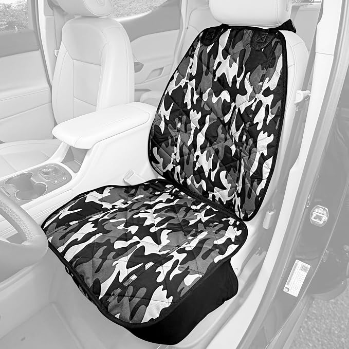 4Knines Heavy Duty Front Bucket Seat Cover for Dogs, Waterproof, Camo | Heavy-duty with K9-Shield waterproof protection. Fits captain & bucket seats. Nonslip. Easy install & clean. - Image 2