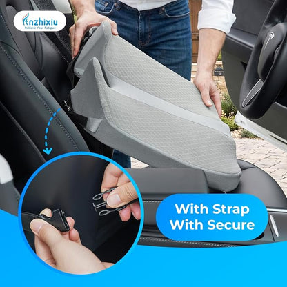 anzhixiu Elevated Car Seat Cushion for Improved View- Reduces Lower Back Pressure- Gray - Image 5