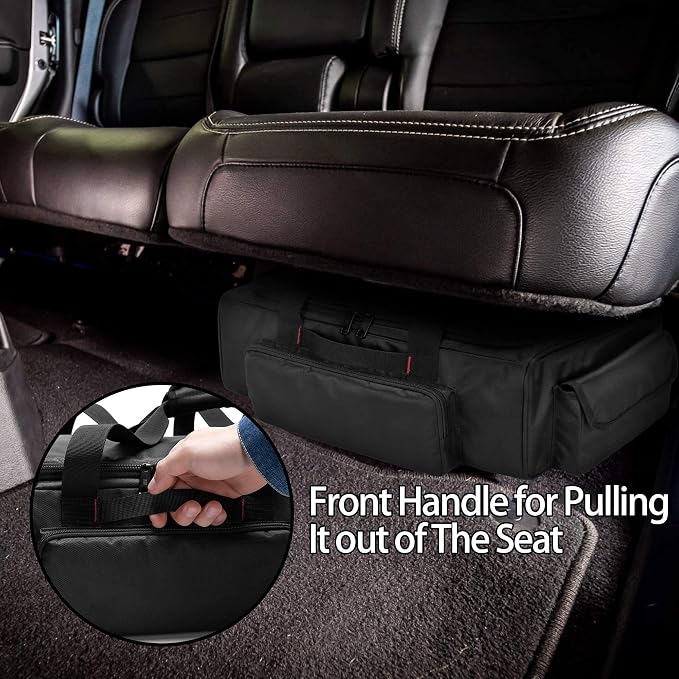 samdew Underseat Storage Bag Fit for SuperCrew Cab, Medium, Bag Only | Truck Under Seat Organizer for Most Full Size Trucks, with 1 Detachable Inner Divider, Anti-Slip Bottom & Multi-pockets - Image 6