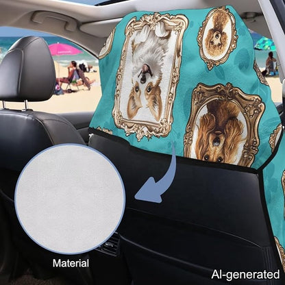 Horeset Picture Frame Dog Car Seat Towel Covers Stain Resistant Sports Car Towel Mat Easy Install Breathable Auto Front Seats Protector Automotive Accessories - Image 6