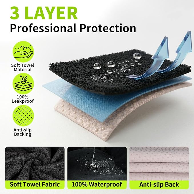 Leader Accessories Waterproof Towel Car Seat Cover, Front Bucket, Black | Universal Non-Slip, Fits Car Truck SUV, Machine Washable, For Dog & Kid, Pets, Yoga, Gym, Beach, Swimming, Outdoor Sports - Image 3