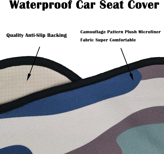 Car Seat Cover Protector Front Seats,for Gym Workout,Running,Swimming,Beach and Hiking,Waterproof Sweat Towel Bucket Seat Covers for Cars SUV Trucks (Camouflage, 1Pcs) - Image 5