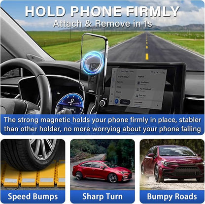 Car Phone Holder for 2019-2025 Toyota RAV4 Accessories 7/8-inch | Strong Magnetic Cell Phone Mount for Magsafe iPhone, 360° Hands-Free No Air Vent Blockage One-Hand Operation Stable Stand - Image 7