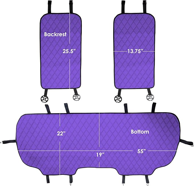 FH Group Car Seat Cover Cushion - Cars Trucks SUV, Neosupreme Car Seat Cushions, Waterproof Car Seat Cover Cushion, Universal Fit Car Seat Protector Rear Set Purple - Image 7