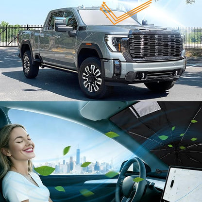 Windshield Sun Shade for 2019-2026 GMC Sierra 1500 2500 3500 | Foldable, Full covered for windshield, Block UV Rays, Heat Reduction, Easy to install, Keeps Car Cooler - Image 6