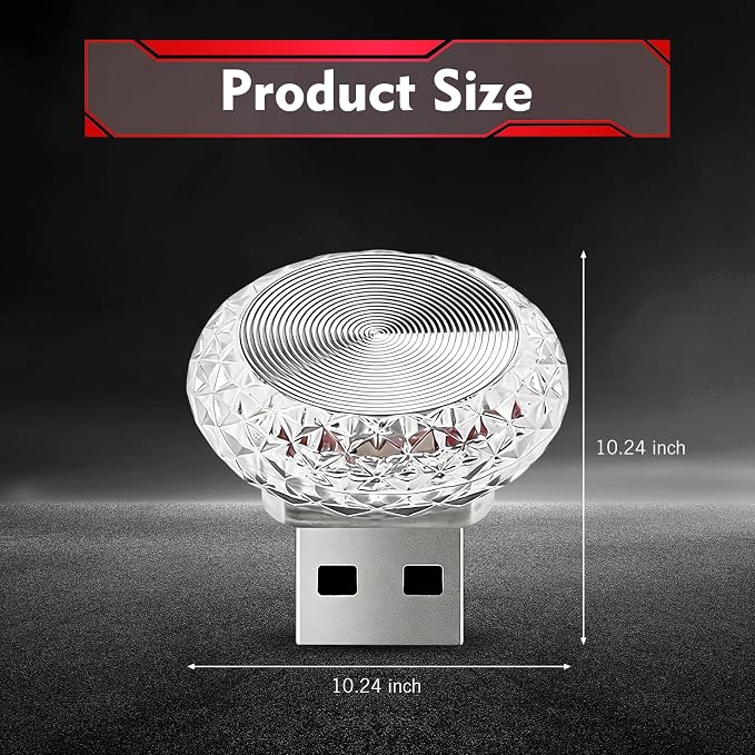 1 PC USB LED Car Interior Atmosphere Lamp, Plug and Play Portable Mini Car Night Ambient Light, Auto Dashboard Decoration Accessories for Most Cars, SUVs, Trucks (Red) - Image 2
