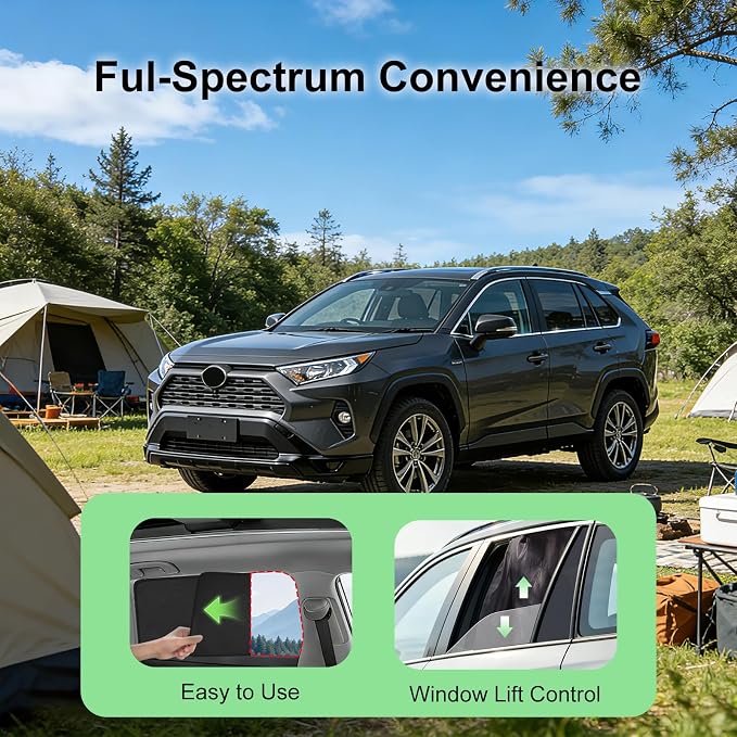 RAV4 Rear Window Shades 2019-2024, 2PCS Magnetic Suede | Custom Fit, UV & Privacy Protection, Magnetic Installation, Soft Suede Fabric - Image 7