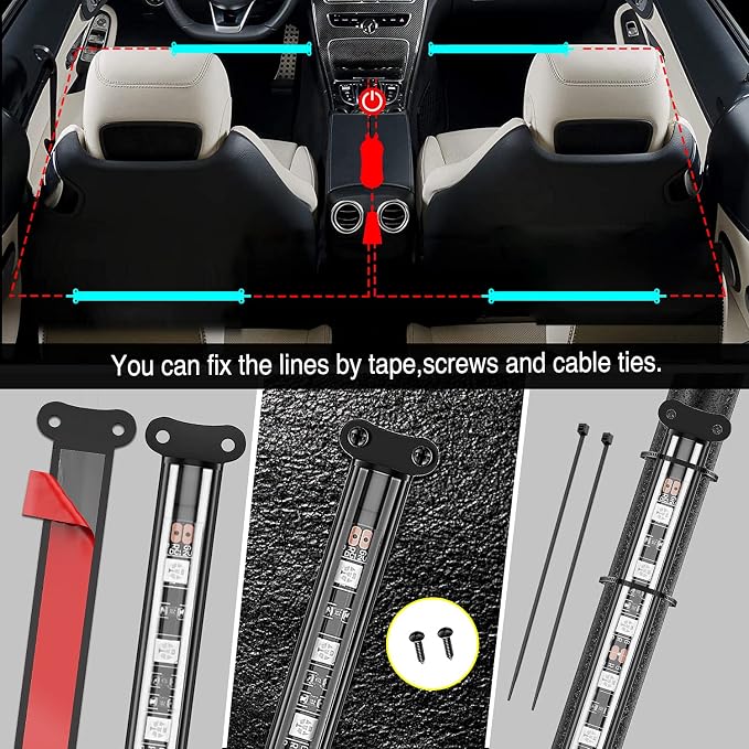 Nilight Car Interior Lights with APP Control 16 Million RGB Colors Strip Lights with Music Sync Mode and Multiple Scene Options for Cars Trucks SUVs - Image 4