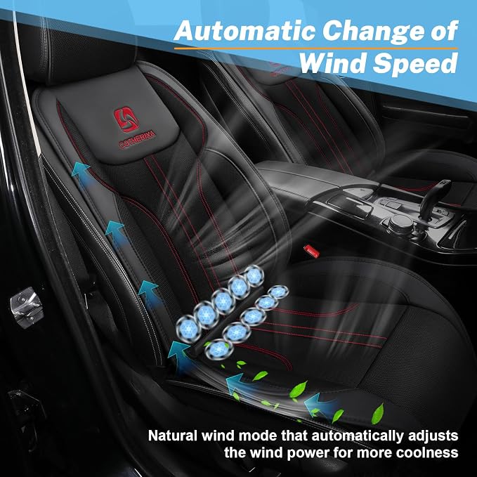 Cooling Car Seat Cushion Front Seat,12V&24V Cooling Seat Cover for Cars with 10 Fans,Cooled Seat Cover for Car SUV Truck Universal Fit (Black) - Image 6