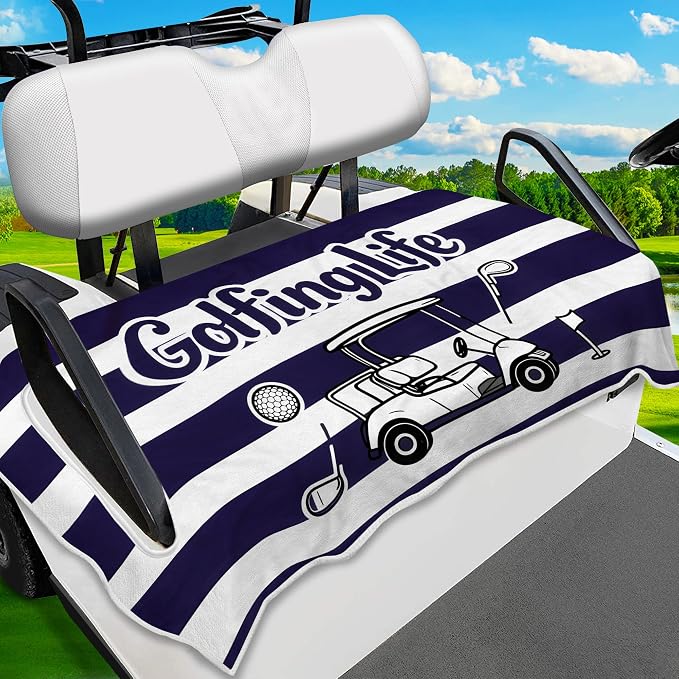 ENYORSE Golf Cart Seat Covers, Tropical Floral Seat Towel Blanket, Soft Breathable Microfiber, Keeps Seats Cool & Comfortable, 51”x31”, Fits 2 & 4 Passenger EZGO, Yamaha,Club Car Carts by EnjoyYourlifeEnjoyYourself
