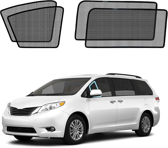 Sienna(2013-2018) Mesh Car Window Shades - Side Curtains for Baby | Breathable Mesh Car Privacy Window Covers, UV Protection and Heat Insulation for Road Trips, Napping, Camping - Image 8