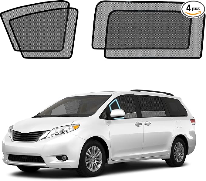 Sienna(2013-2018) Mesh Car Window Shades - Side Curtains for Baby | Breathable Mesh Car Privacy Window Covers, UV Protection and Heat Insulation for Road Trips, Napping, Camping by QZZYXYL