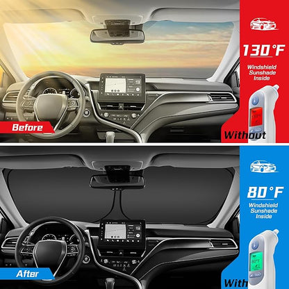 ARISMOTOR Windshield Sun Shade for Dodge RAM ProMaster 1500 2500 2014-2026 | 3500, Custom Fit, Foldable, Front Window Sunshade Sun Visor Protector, Block UV Rays, Keep Car Cooler - Image 2
