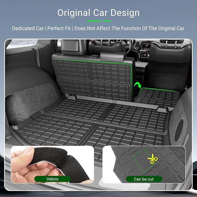 xipoqix Cargo Mat Compatible with 2011-2021 Jeep Grand Cherokee | Cargo Liners Backrest Mat Trunk Mat Replacement for 2011-2021 Jeep Grand Cherokee Accessories (Trunk Mat+Backrest Mats) - Image 2