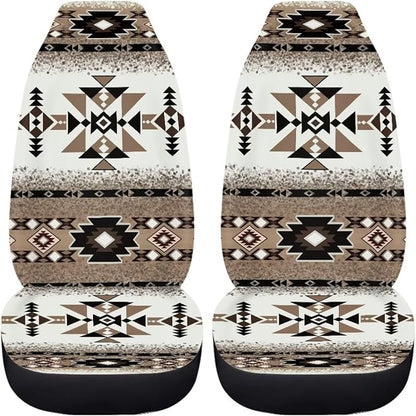 Aztec Car Front Seat Cover Set Soft Driver Car Seat Cover Navajo Brown Comfort Front Seats Only,Bucket Seat Covers Universal Fit for Auto SUV Truck Sedan - Image 3