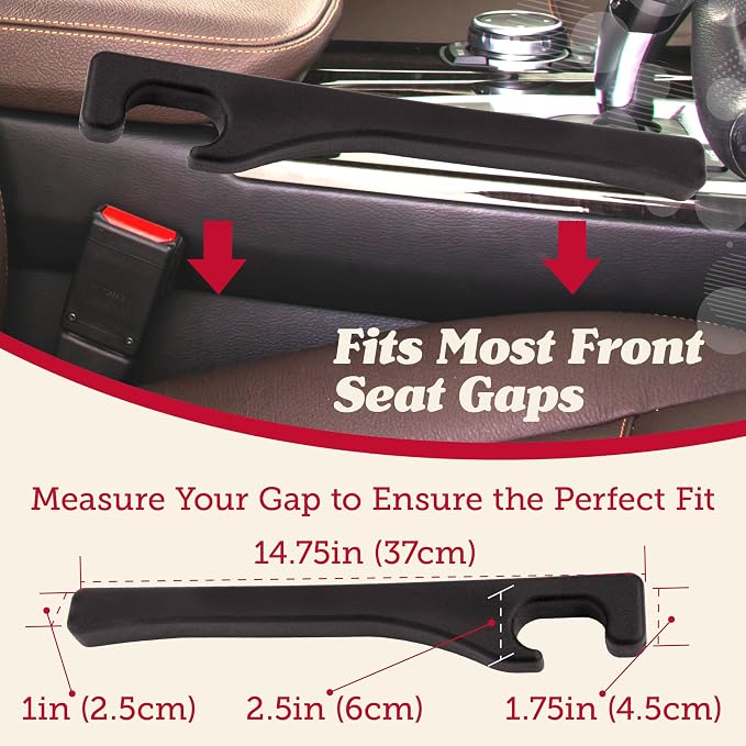 Lusso Gear Car Seat Gap Filler (2 Pack) - Stop Dropping Between Seats - Universal Fit for Car, Truck, SUV - Block the Gap between Seat Console - Image 4