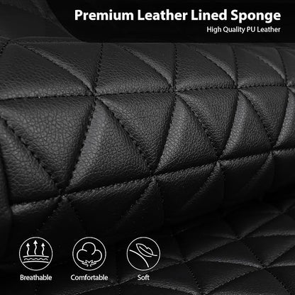 CAR PASS Bling Diamond Black Red Leather Car Seat Covers Full Set, Waterproof Shining Glitter Sparkly Crystal Universal Armrest Fit Automotive Truck SUV Women Girl, Rhinestone Interior Cover Set, Red - Image 5