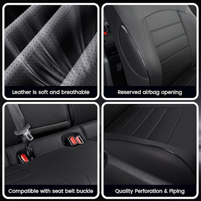 HKZ Fit Corolla Car Seat Cover Full Set for Toyota Corolla 2020-2026 SE,Nightshade & 2020-2022 SE Apex & 2023-2025 XSE & 2025 FX (Sedan-Only) - Faux Leather (Black) - Image 8