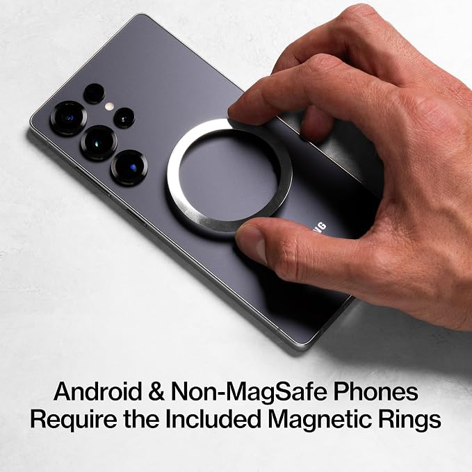 Statik HyperMount Pro Magnetic Charging Phone Holder for iPhone and Android | 15W Wireless Charging, Nano-Suction VacuLock Grip, 360° Rotation, Compatible with MagSafe, Metal Rings for Android - Image 6