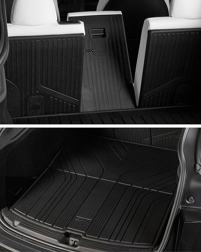 3W Tesla 2025-2026 New Model Y Juniper Floor Mats and Cargo Liners 10PCS | (Not for Standard) Full Set TPE Floor Liner, Cargo Mats and Seat Back Cover Protector, Car Mats for Tesla Model Y Accessories - Image 7