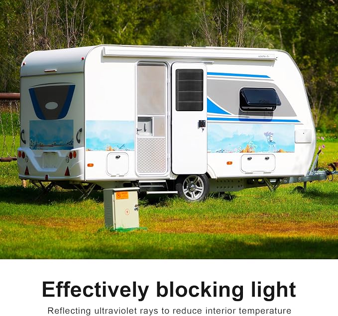 RV Door Window Shade Cover - Magnetic RV Blackout Window Cover with UV Protection and Privacy Features (25 * 16 in) Foldable Magnet Design, Waterproof Fabric (Black, 2 Pack (25"L x 16"W)) - Image 4