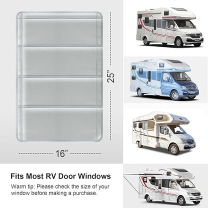 RV Door Window Shade Cover - Magnetic RV Blackout Window Cover with UV Protection and Privacy Features (25 * 16 in) Foldable Magnet Design, Waterproof Fabric, and Reflective Silver Coating - Image 6
