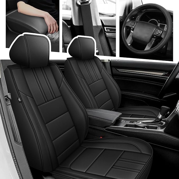 TTX LIGHTING Custom Fit Seat Covers for Honda Accord 2018-2022 | Precision Tailored Waterproof Faux Leather Full Set with Matching Interior Accessories Airbag Compatible Car Seat Protectors by TTXLIGHTING%C2%AE